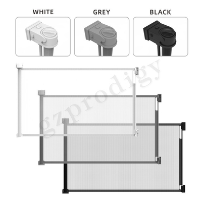 Role acima Mesh Dog Gate retrátil removível, animal de estimação telescópico Mesh Guard Gate