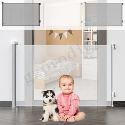 A proteção da escada das crianças personaliza a porta de Mesh Expandable Gate Retract A do apoio 72 polegadas