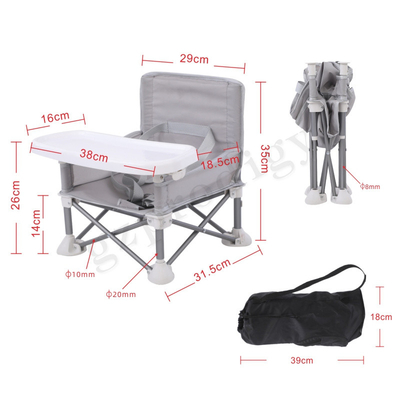 Cadeira de dobradura do bebê da liga de alumínio com Tray Multicolor Portable