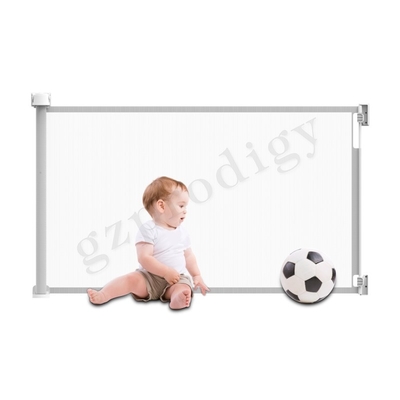 Role acima Mesh Dog Gate retrátil removível, animal de estimação telescópico Mesh Guard Gate