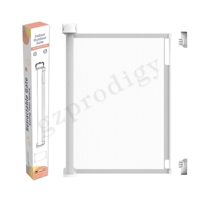 Role acima Mesh Dog Gate retrátil removível, animal de estimação telescópico Mesh Guard Gate