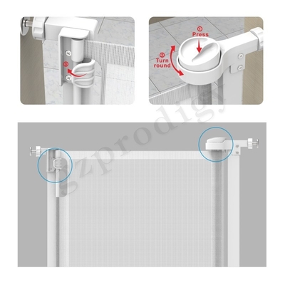 Cerca retrátil de pouco peso resistente Durable White Color do animal de estimação da porta do bebê