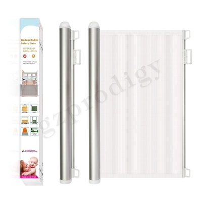 Mesh Pet Gate Retractable Extra telescópico removível Multiscene largo