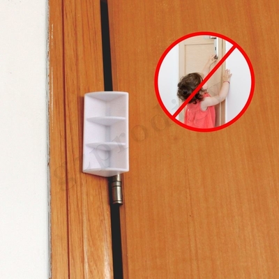 Grampo plástico inodoro multifuncional da porta, protetor portátil da pitada da dobradiça de porta