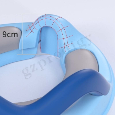 Assento de treinamento para banheiro de bebê em ABS resistente cor azul ou rosa
