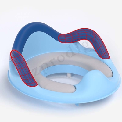 Assento de treinamento para banheiro de bebê em ABS resistente cor azul ou rosa
