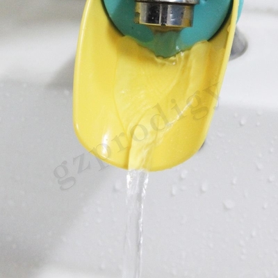 Extensor de torneira de plástico amarelo verde Animal Looks para crianças