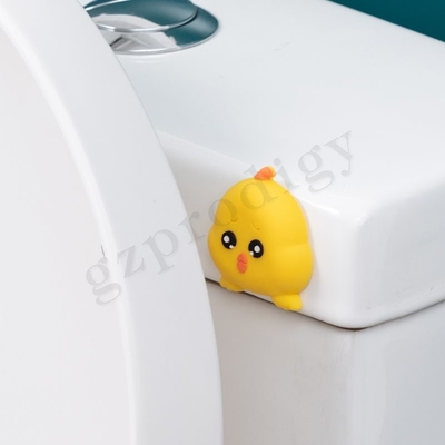 Adesivo de parede de silicone para porta de cunha de plástico de frango engraçado amarelo batente de porta