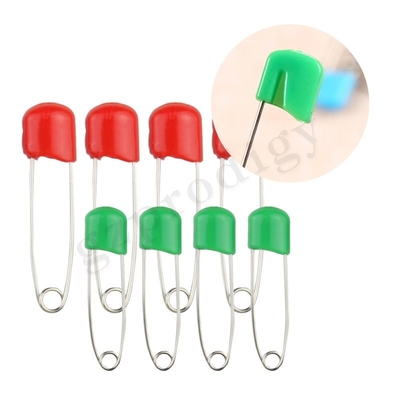 Alfinetes de segurança decorativos de aço carbono para bebês nas cores verde e amarelo