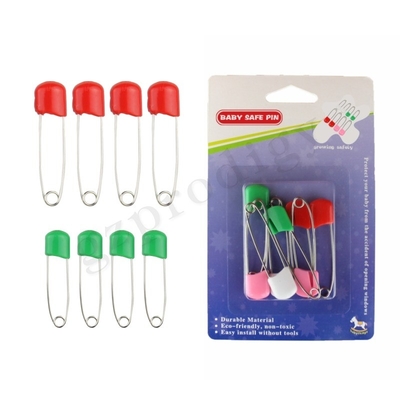 Alfinetes de segurança decorativos de aço carbono para bebês nas cores verde e amarelo
