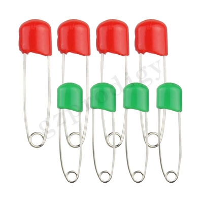 Alfinetes de segurança decorativos de aço carbono para bebês nas cores verde e amarelo