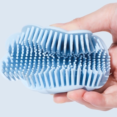 Escova para banho de bebê com silicone e tampa de proteção Escova para xampu de cabelo de segurança para bebês