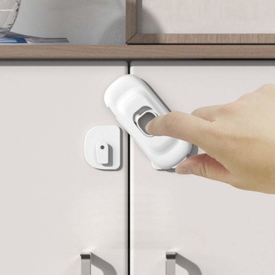 Prodigy Child Safety Locks Baby Safety Cabinet Lock Bloqueio de porta deslizante de plástico