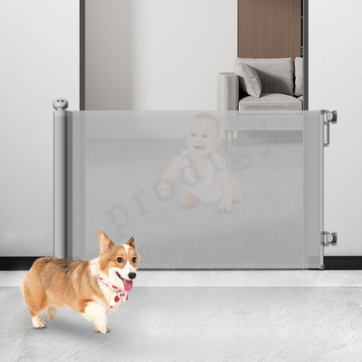 Portão de cachorro retrátil de malha livre de punção para corredores interiores externos